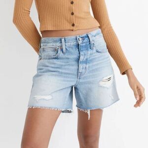 MADEWELL Relaxed Mid-Length Denim Shorts 100% Cotton Steenwick Wash Size 25